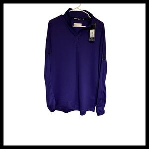 NWT Adidas Purple Long Sleeve 1/4 Zip ClimaLite Golf Pullover Shirt Men's L